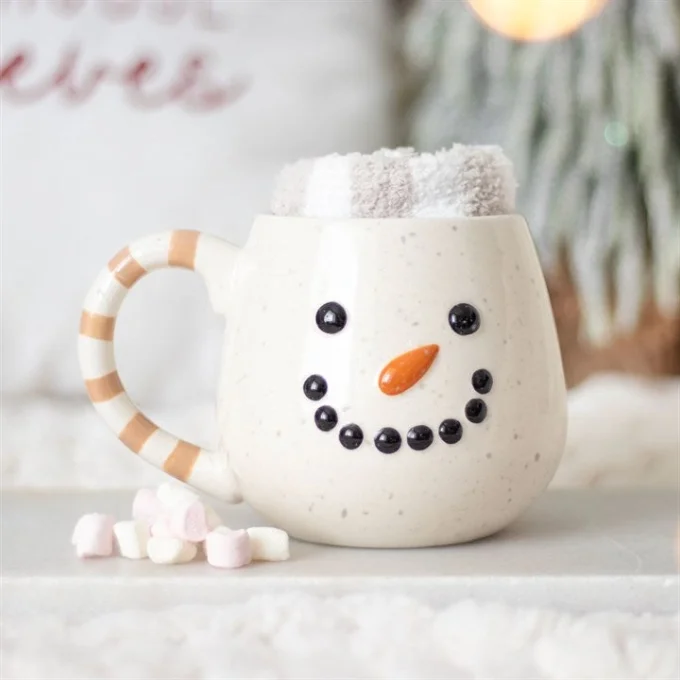 Tasse de bonhomme de neige + chaussette pilous